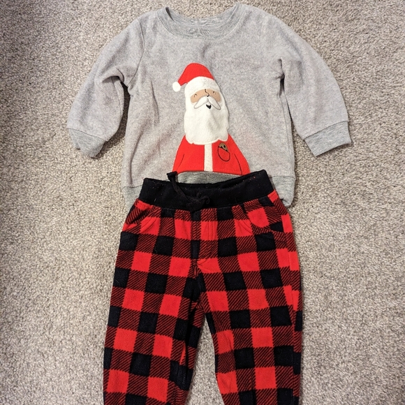 Carter's Other - Santa and plaid sweat set